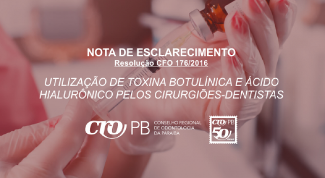 UTILIZAÇÃO DE TOXINA BOTULÍNICA E ÁCIDO HIALURÔNICO PELOS CIRURGIÕES-DENTISTAS