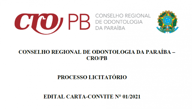 PROCESSO LICITATÓRIO - EDITAL CARTA-CONVITE N° 01/2021
