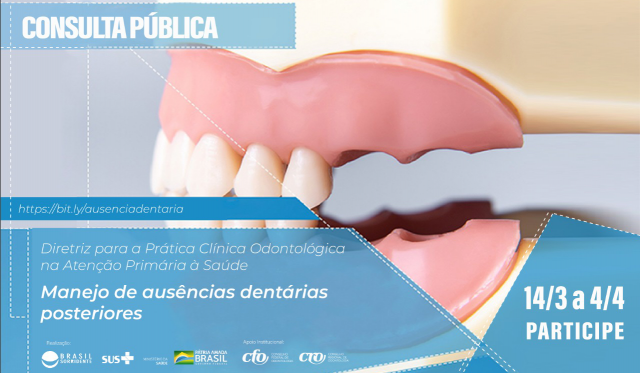 Ministério da Saúde abre consulta pública para diretriz de práticas odontológicas sobre ausência dentária e gengivite