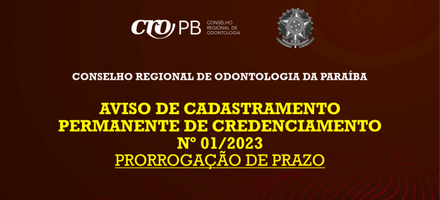 AVISO DE CADASTRAMENTO PERMANENTE DE CREDENCIAMENTO Nº 01/2023 -  PRORROGAÇÃO DE PRAZO
