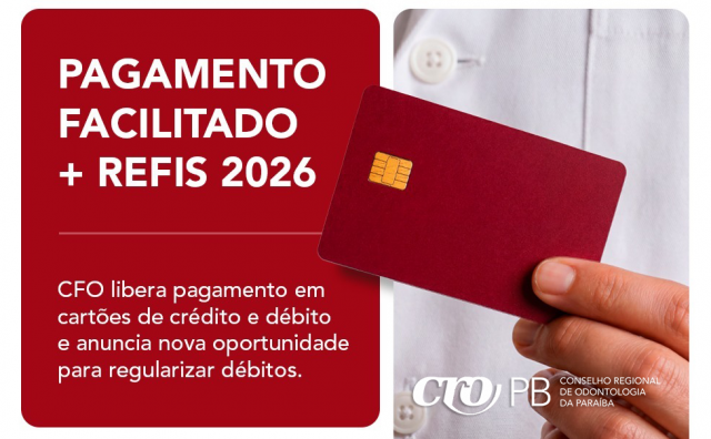 CFO lança REFIS 2026 com regularização de débitos em até 10 vezes no cartão e 100% de redução de juros, multa e correção monetária.